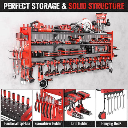 49.8" W Large Power Tool Organizer Wall Mount, Heavy Duty Tool Organizer - Image 3