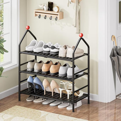 Shoe Rack, 3-Tier Shoe Organizer, Metal Storage Shelf, Shoe Rack - Image 6