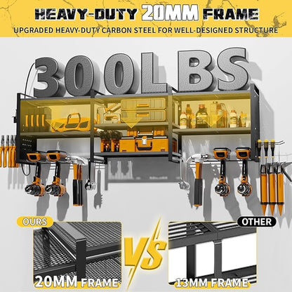 Power Tool Organizer with Charging Station Wall Mount, 3 Layer Expanded Heavy - Image 5