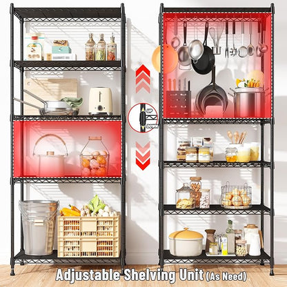 59.4" H x 21.5" W x13.6 D 5-Tier Storage Shelves 1010LBS Wire Shelving - Image 5
