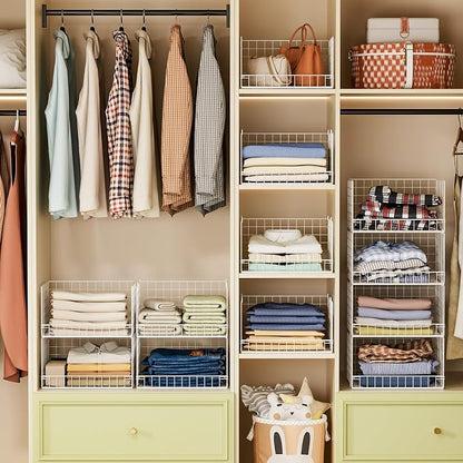 4-Tier Stackable Closet Organizers and Storage Basket, Foldable Closet Shelf - Image 6