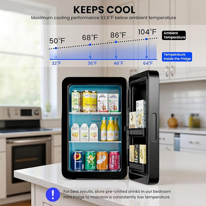 22L/30Cans Mini Fridge for Bedroom, 12v DC Portable Cooler & Warmer, Mini - Image 2