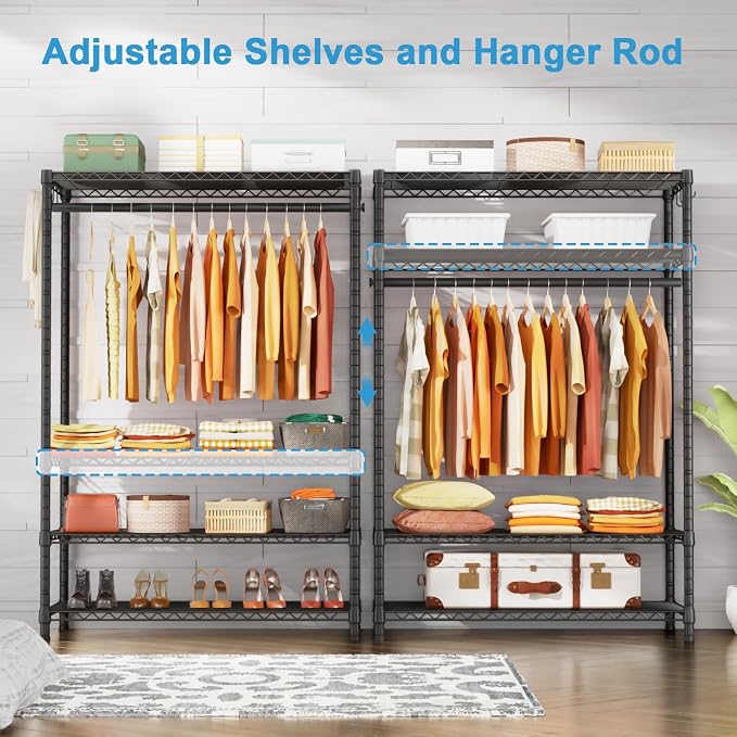Ulif H4 Plus Portable Closets, 4-Tier Clothes Garment Rack - Image 3