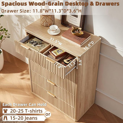 LEYAOYAO Fluted 6 Drawers Dresser - Image 6