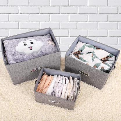 Large Linen Collapsible Storage Bins - Image 4