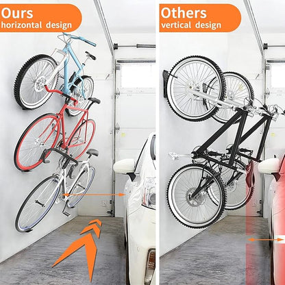 WALMANN 3 Pack Bike Pedal Hanger Wall Mount, Heavy Duty Horizontal Bike Rack - Image 3