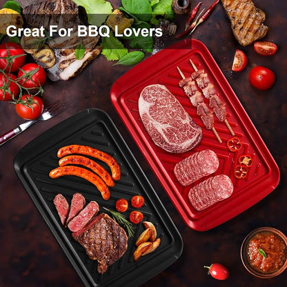 LEHAHA Grilling Prep Trays, Melamine BBQ Prep and Serving Platters and Tray - Image 4