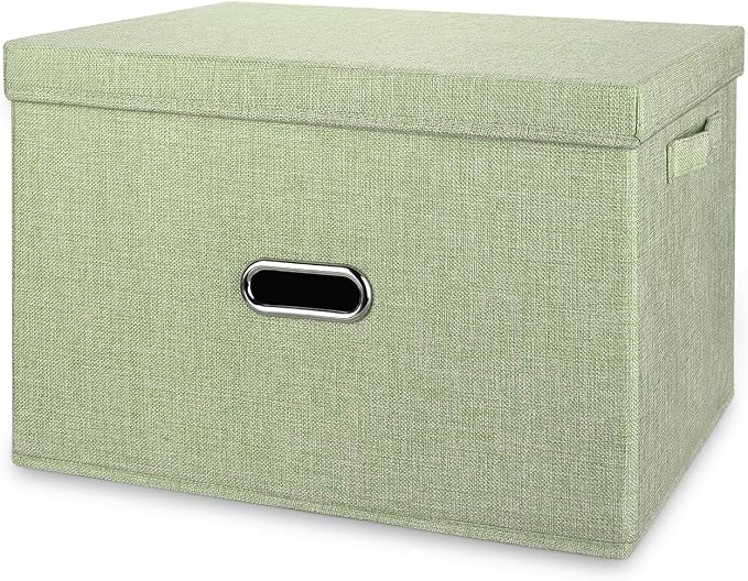 Large Linen Fabric Foldable Storage Bins by Unknown