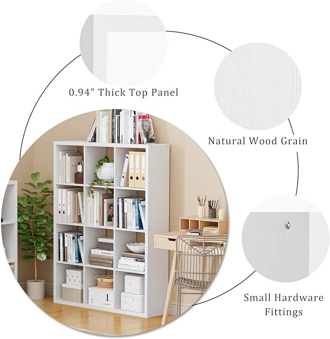 Cube Storage Organizer Bookcase, Decorative 11 inch Open Back Cubical Shelf - Image 7