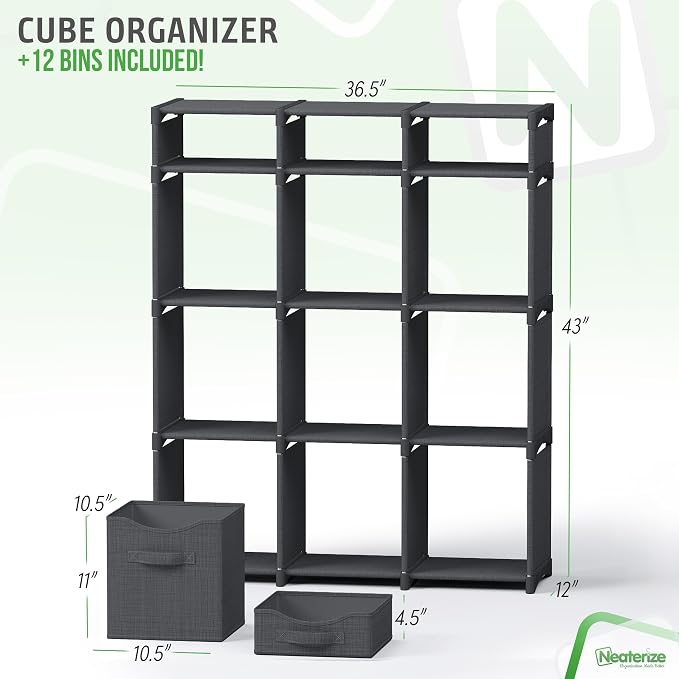 12 Cube Closet Organizers And Storage | Includes All Storage Cube Bins | Easy - Image 3