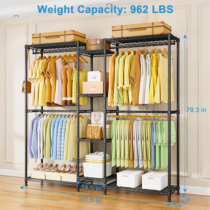Ulif E4 Clothes Rack, Heavy-Duty Garment Rack, Metal Freestanding Clothing - Image 6