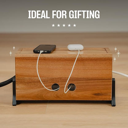 Extra Large Cable Management Box, Wood Cord Hider Box & Organizer - Image 6