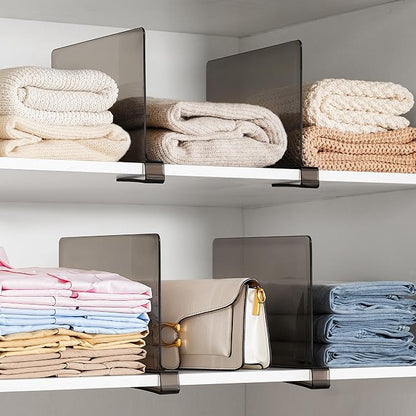 HBlife 6 Pack Grey Shelf Dividers, Vertical Purse Organizer - Image 9