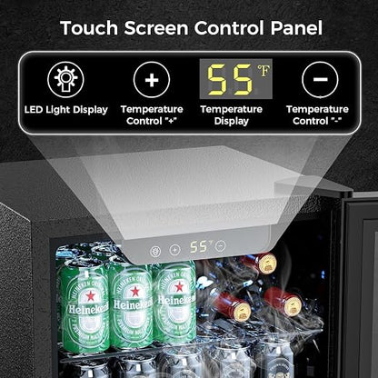 COWSAR 2.65 Cu.ft Wine Fridge, ETL Approved Beverage Refrigerator 95 Can Quiet - Image 4
