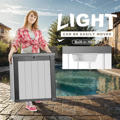 50 GallonOutdoor Storage Box, Resin Deck Boxes Waterproof, IndoorOutdoor Bin - Image 4