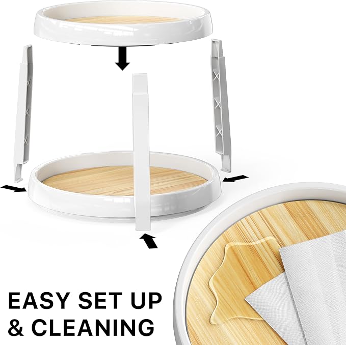 Simple Houseware 2-Tier Lazy Susan Spice Organizer, 10-Inch Diameter - Image 5