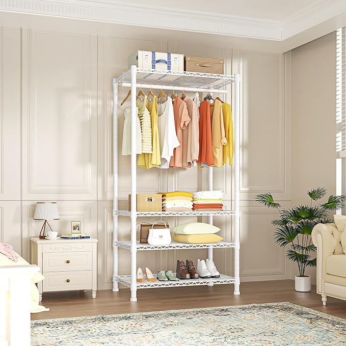 Ulif H2 Heavy-Duty Portable Closets, 4-Tier Freestanding Garment Rack Suit - Image 2