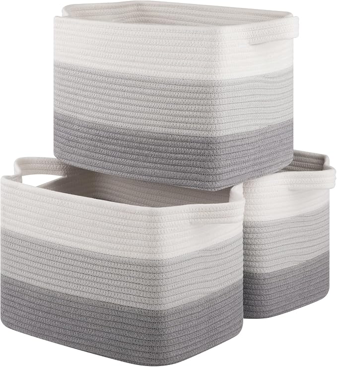 Storage Basket for Organizing, Woven Baskets for Storage, Rectangle Decorative by OIASKET