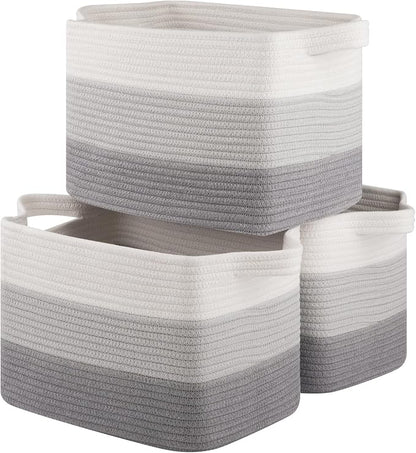 Storage Basket for Organizing, Woven Baskets for Storage, Rectangle Decorative by OIASKET