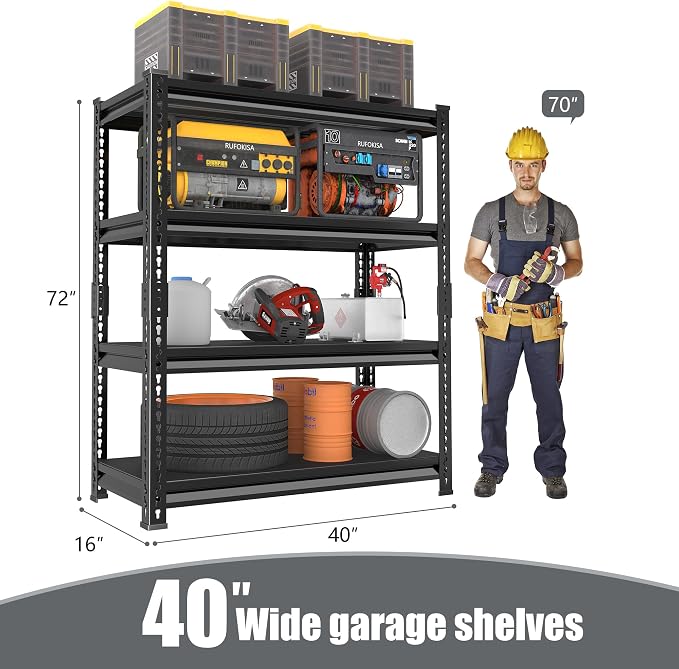 40" W Garage Shelving Heavy Duty，1800LBS Loads Metal Shelving Units and Storage - Image 3