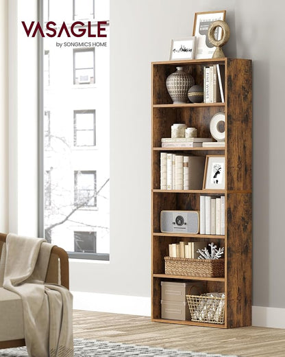 VASAGLE Set of 2 Bookshelves, 23.6 Inches Wide, 6-Tier Open Bookcases - Image 2