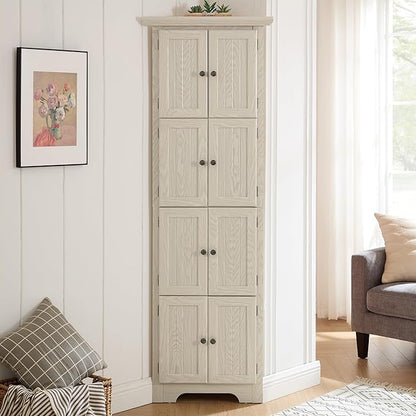 72" H Farmhouse Corner Storage Cabinet by Unknown