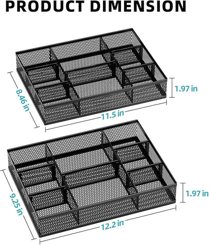 Marbrasse 2 Pack Desk Drawer Organizer, Mesh Drawer Organizer Tray - Image 5