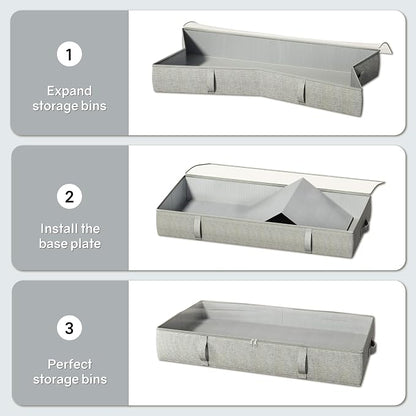 2-Pack Under Bed Storage Containers, 6 Inches Tall Underbed Clothes Storage - Image 8