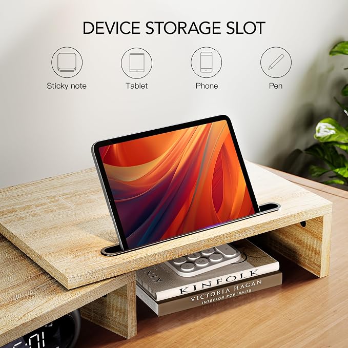 AMERIERGO Dual Monitor Stand Riser- 3 Shelf Screen Stand - Image 4