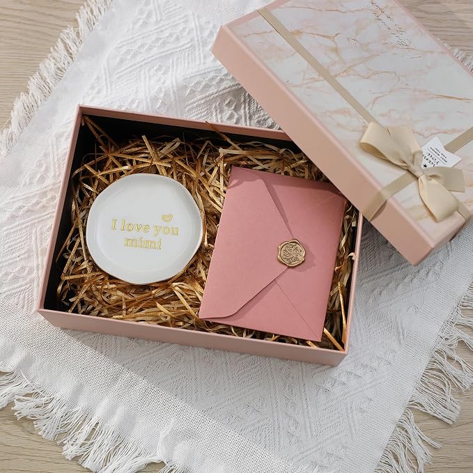 HOME SMILE I Love You Mom Ring Dish Jewelry Tray-Mother's Day Birthday Gifts - Image 3