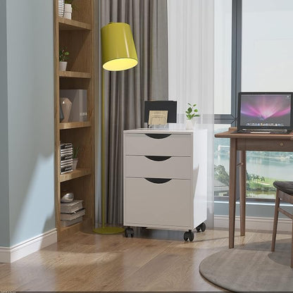 QDSSDECO 3 Drawer Mobile File Cabinet, Rolling Vertical Filing Cabinet fits A4 - Image 6