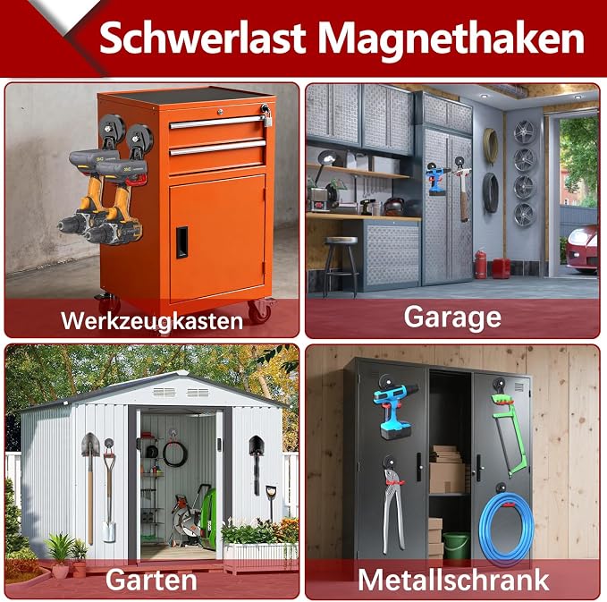 3-H Heavy Duty Magnet Garage Hooks 2 Pack, Large Strong Magnetic Hooks - Image 6