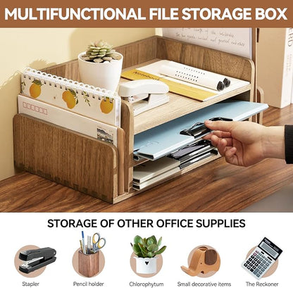 KIRIGEN Wood Desk Organizer 5 Trays - Image 2