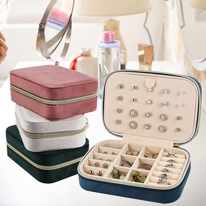 Dajasan Velvet Jewelry Travel Case, Small Travel Jewelry Box, Portable Travel - Image 7