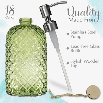 JASAI 18Oz Tea Green Soap Dispenser - Image 2