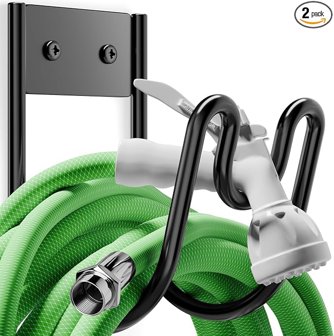 Black Metal Garden Hose Holder by Josmimic