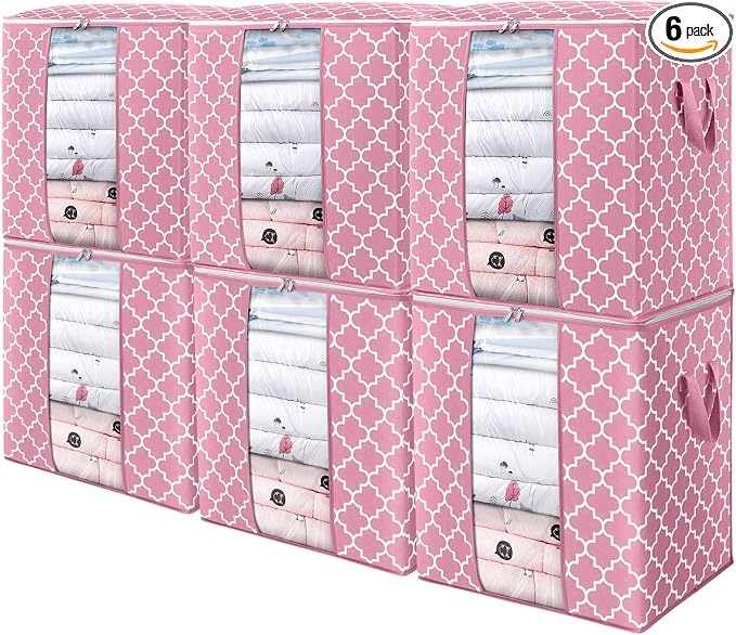 WISELIFE Storage Bags 6 Pack/100L Large Blanket Clothes Organization and by WiseLife