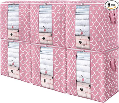 WISELIFE Storage Bags 6 Pack/100L Large Blanket Clothes Organization and by WiseLife