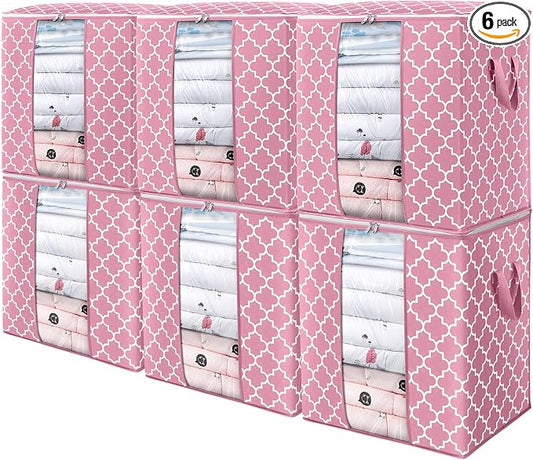 WISELIFE Storage Bags 6 Pack/100L Large Blanket Clothes Organization and by WiseLife