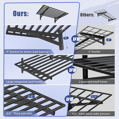 4-Pack 2x3ft Garage Shelving Wall Mounted, 800LB Capacity - Image 7