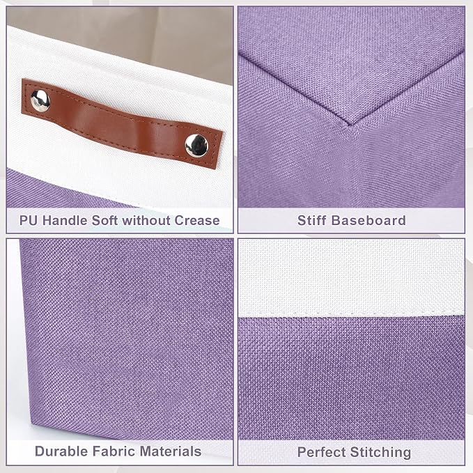 Large Fabric Storage Baskets | 50L Storage Bins, Decorative Linen Closet Baskets - Image 5