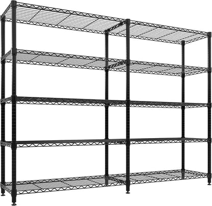 5 Tier Storage Shelving Unit Metal Shelves 70" W Wire Shelving, 70.8" H x 70.4" by Unknown