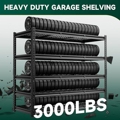 5-Tier 60" W X 24" D X 72" H Storage Shelves 3000LBS Garage Shelving Metal - Image 6