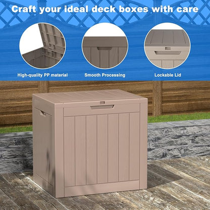 30 Gallon Outdoor Deck Box, Storage Lockable Waterproof Patio Furniture - Image 6