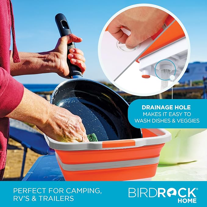 BIRDROCK HOME Collapsible Large BBQ Prep Tub w/Cutting Board, Portable Silicone - Image 8