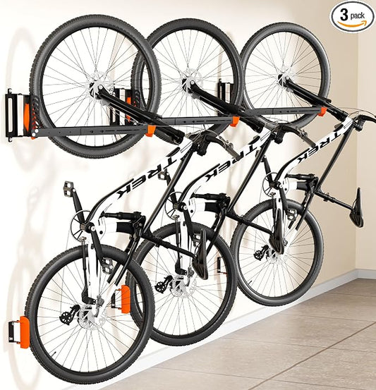 3-Pack Swivel Bike Rack Wall Mount, Bike Hangers by AUBEATY