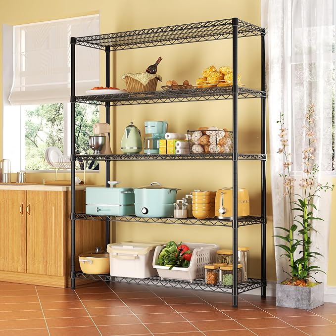 SINGAYE 5 Adjustable Heavy Duty Garage Shelving Wire Shelves Metal Standing - Image 5