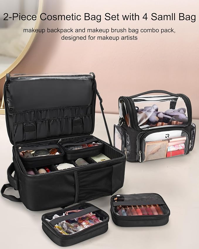 TANTO Makeup Backpack Extra Large Cosmetic Bags Professional Makeup Artist Bag - Image 4