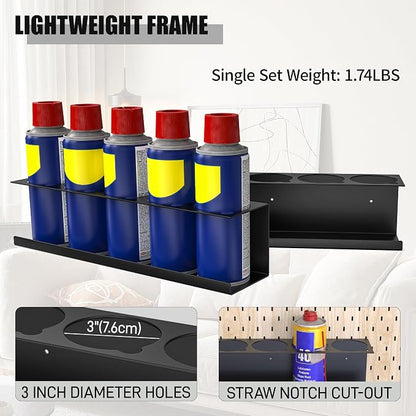 8 Pack Spray Bottle Holder Wall-Mounted, Aerosol Spray Can Holder Storage Rack - Image 6
