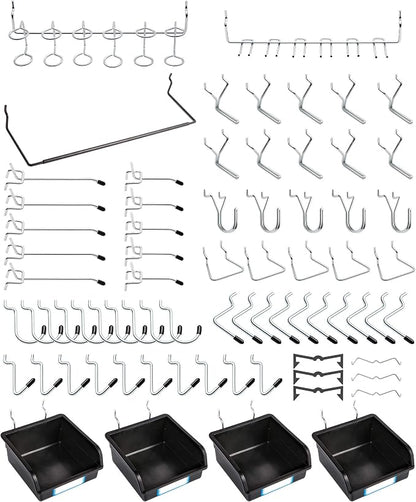 Pegboard Hooks, with Bins, Peg Locks, by FRIMOONY